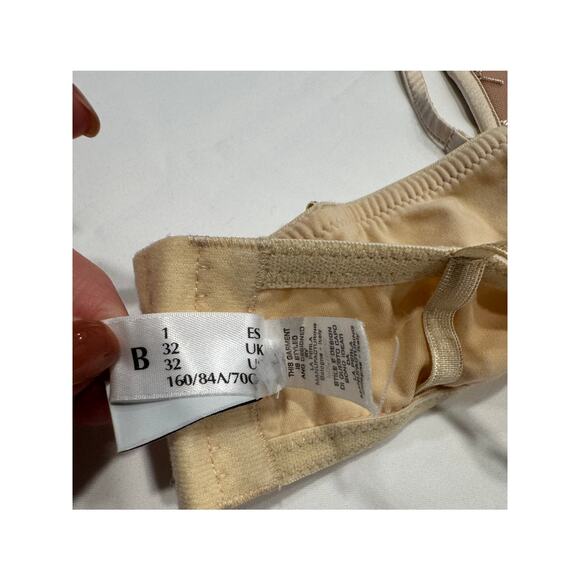 La Perla Embroidered Tulle Wireless Padded Bralette Size 32B Halo Ivory Nude - Picture 8 of 10